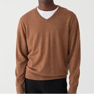 J.Crew Men 100% Italian Merino Wool V-neck Sweater Size Medium Tall